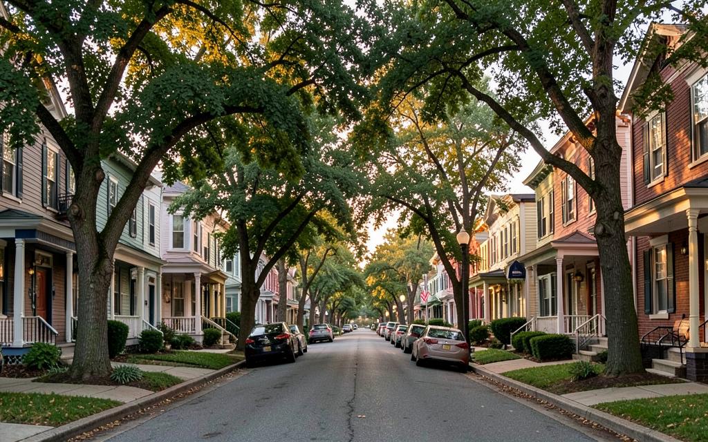 A tree-canopied residential street near Hillsboro Village in Nashville